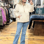 Loose Fit Oatmilk Fleece Pullover - The Nines