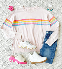 Blush Colorful Striped Pullover