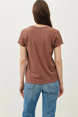 Classic Vneck Raw Trim Tees - 2 Colors!