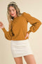 Golden Bronze Ribbed Sleeve Sweater