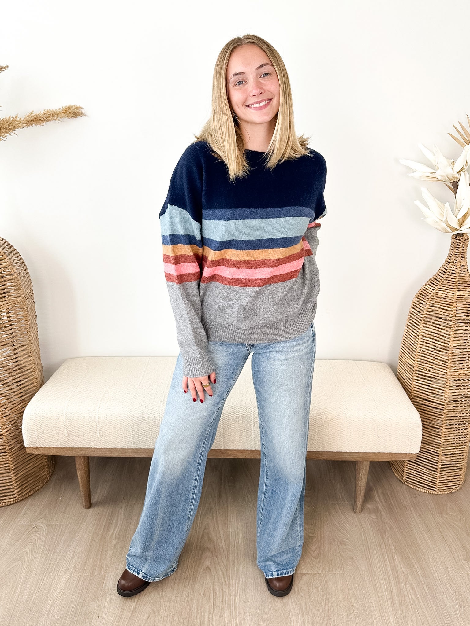 Color Block Sweater Top