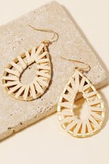 Teardrop Faux Leather Wrapped Earrings - 3 Colors!