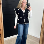 Crochet Flower Sweater Top - 2 Colors - The Nines