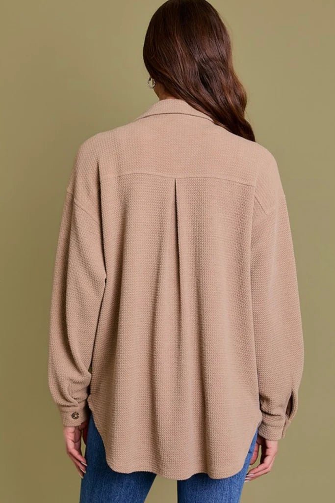 Textured Button Down Shirt Jackets - 2 Colors! - The Nines