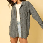 Textured Button Down Shirt Jackets - 2 Colors! - The Nines