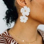 Cream Floral Earrings - The Nines