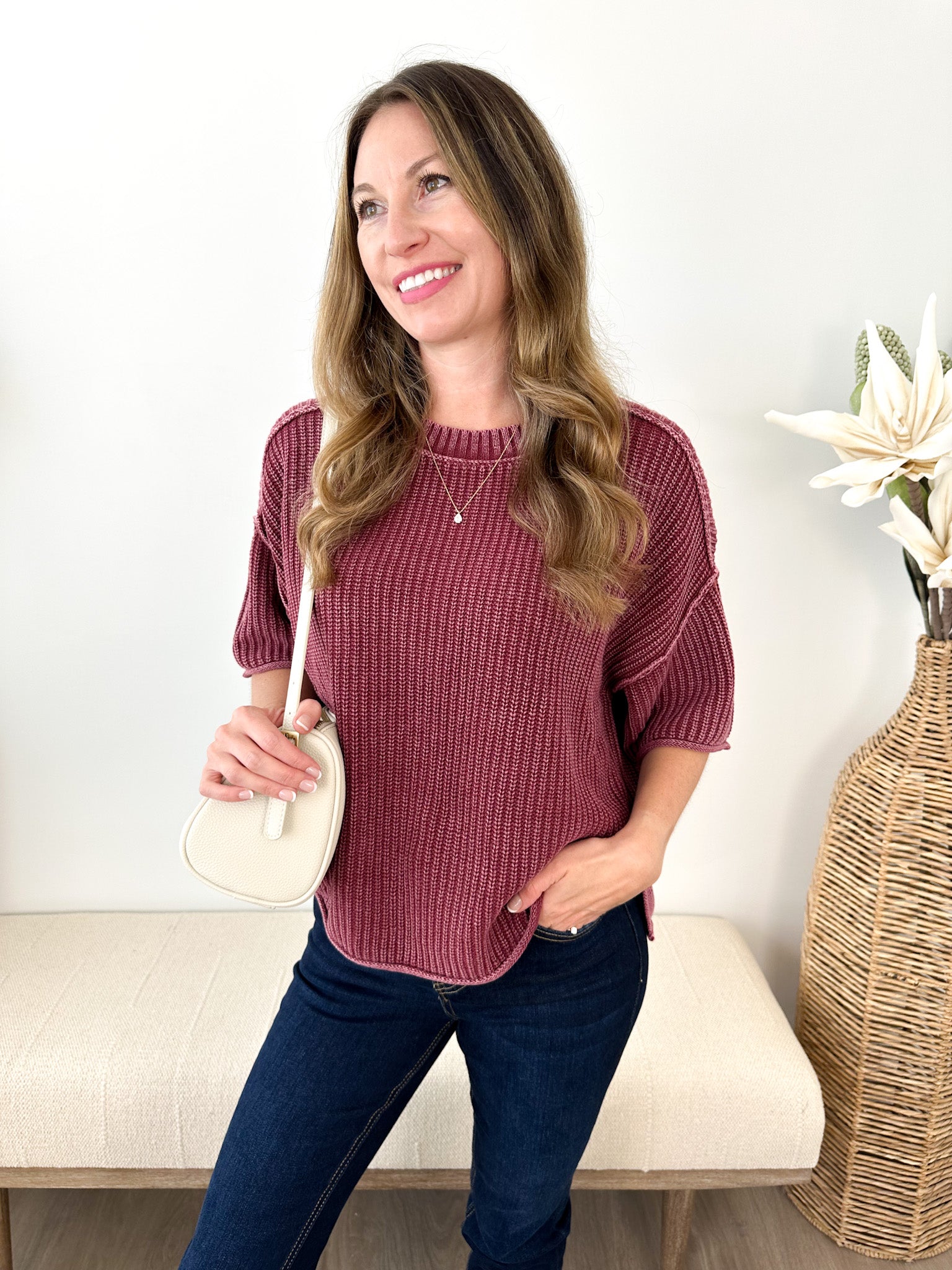 Shania Short Sleeve Sweaters - 4 Colors!
