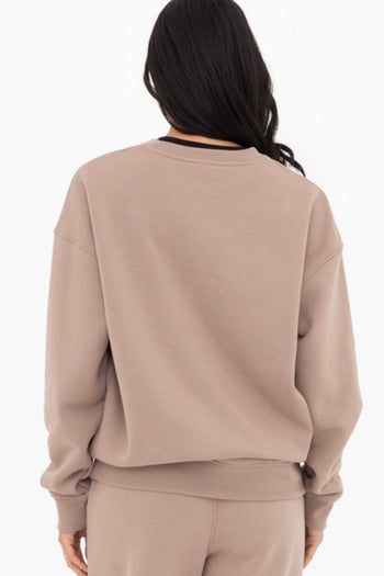 Mono B Mocha Relaxed Fleece Sweatshirt