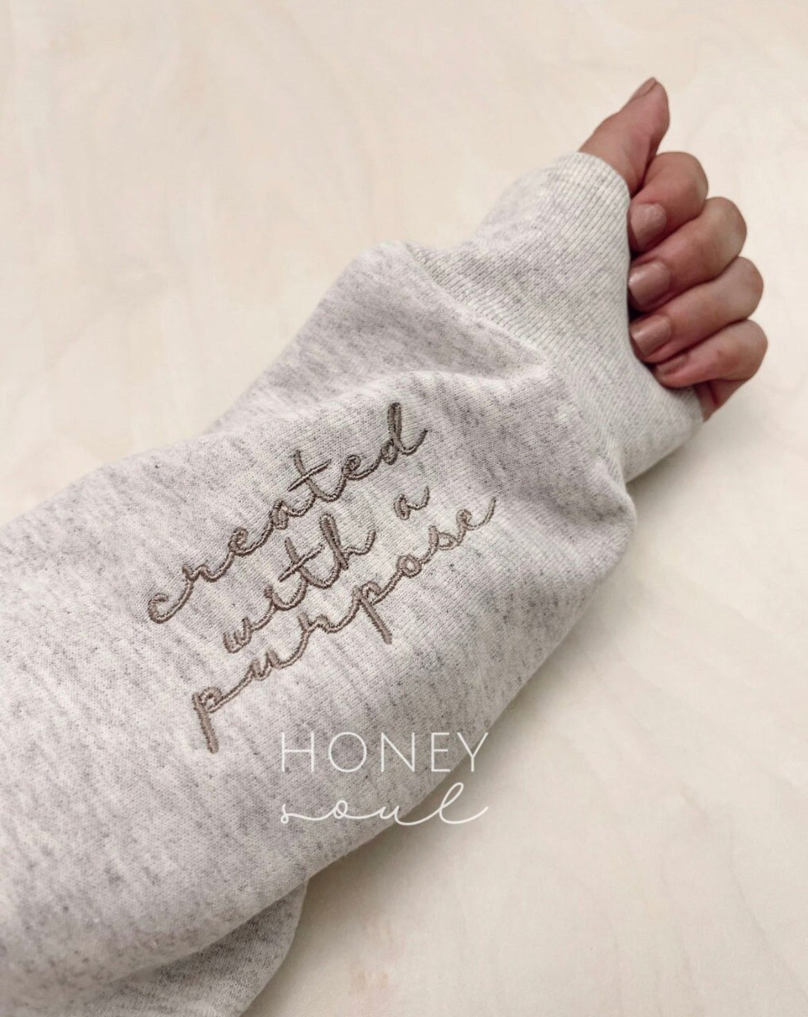 Created With A Purpose Embroidered Crewneck Sweatshirt - The Nines