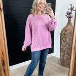 Orchid Lace Trim Sweatshirt - The Nines