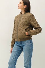 Diamond Quilted Fur Lined Bomber Jackets - 2 Colors! - FINAL SALE
