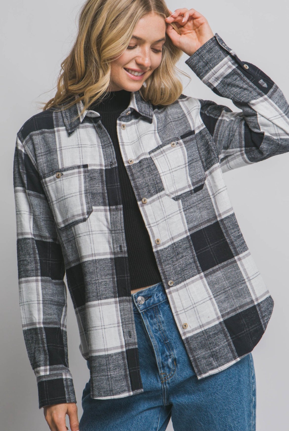 Black Plaid Flannel - FINAL SALE! - The Nines