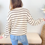 Striped Raw Edge Sweater - The Nines