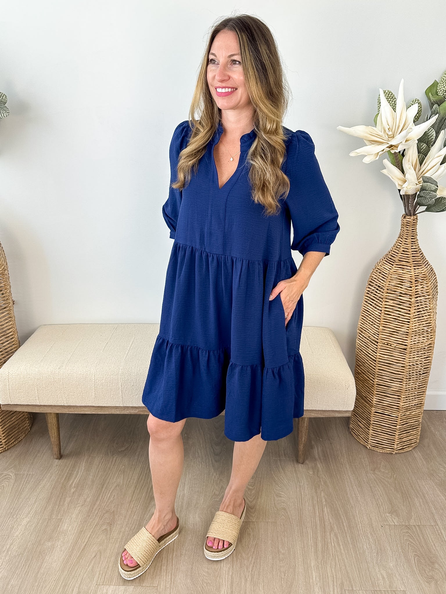 Frilled Tiered Pocket Dress - The Nines