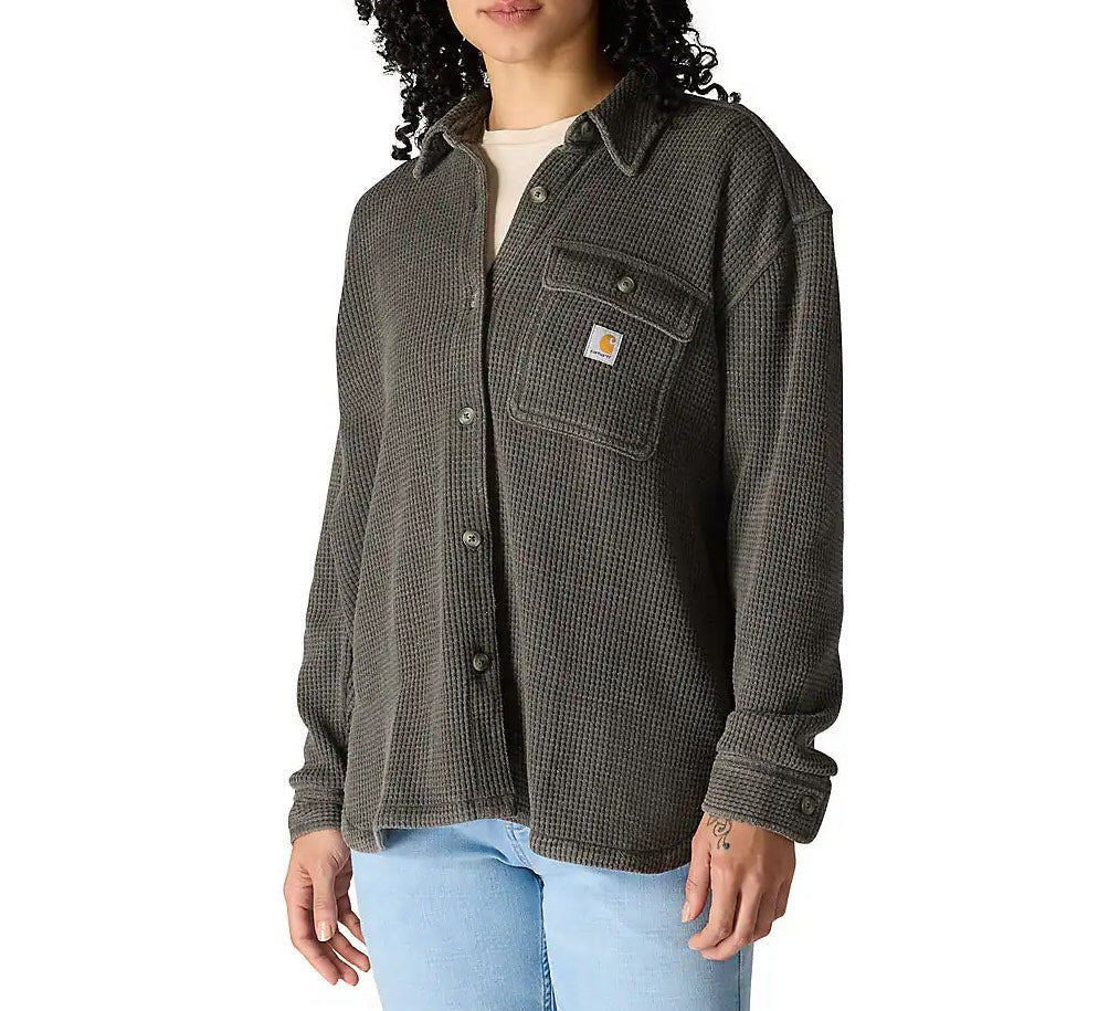 Carbon Gray Carhartt Oversized Fit Waffle Knit Shirt - The Nines