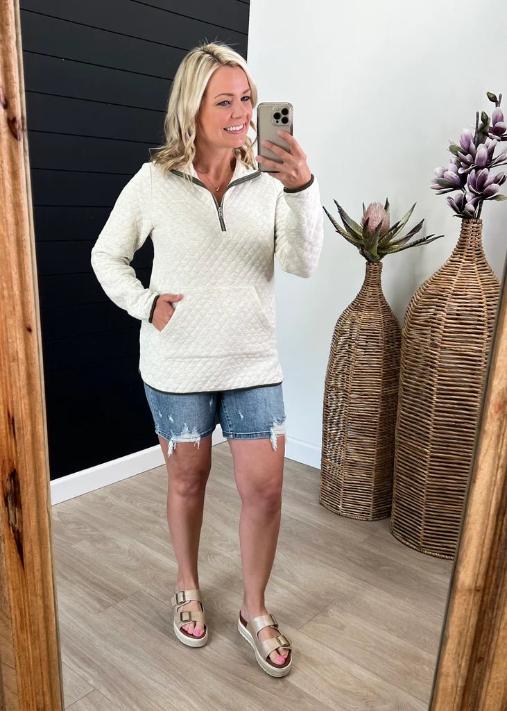 Ava Quilted Lightweight Pullover - 2 colors! - The Nines