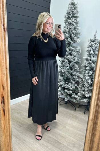 Black Sweater Top Dress