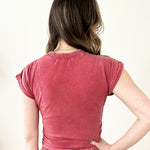 Mineral Wash Cropped Wrap Tee - The Nines