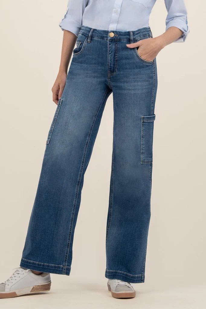 KUT Jodi High Rise Wed Leg Cargo Pocket Jeans - FINAL SALE! - The Nines