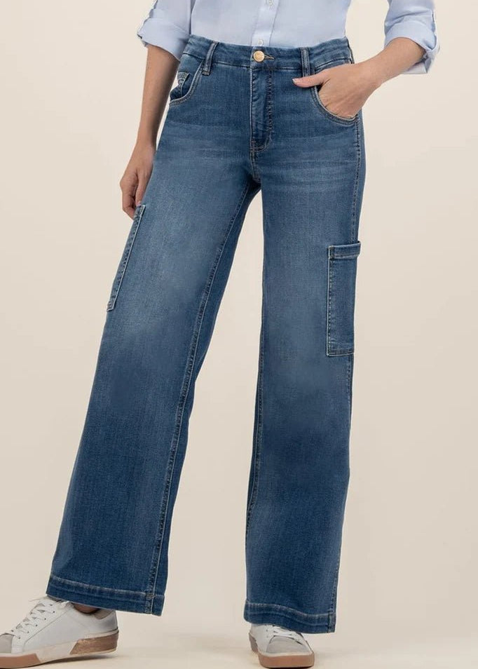 KUT Jodi High Rise Wed Leg Cargo Pocket Jeans - FINAL SALE! - The Nines