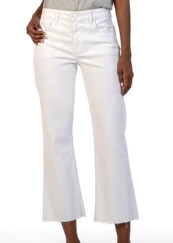 KUT Kelsey High rise Ankle Flare Optic White Jeans