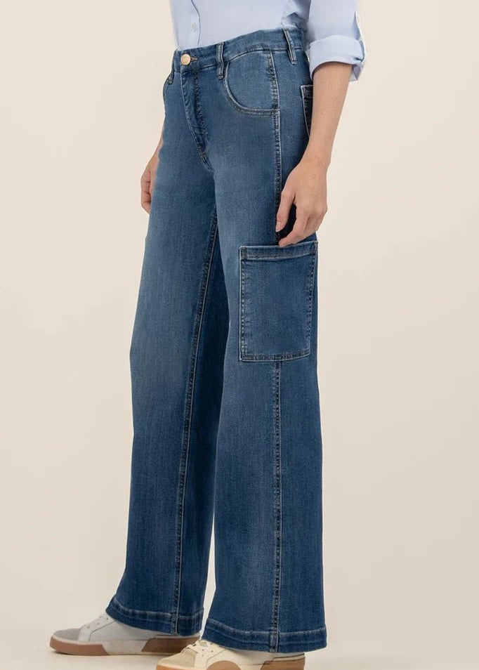 KUT Jodi High Rise Wed Leg Cargo Pocket Jeans - FINAL SALE! - The Nines