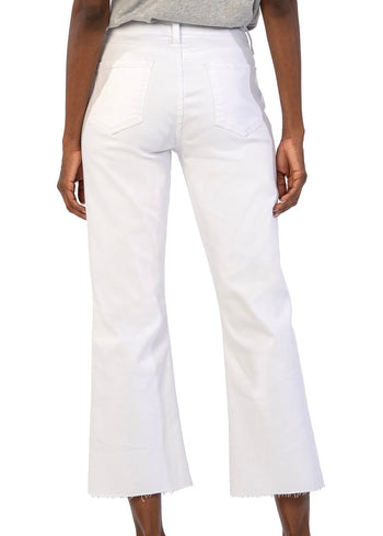 KUT Kelsey High rise Ankle Flare Optic White Jeans
