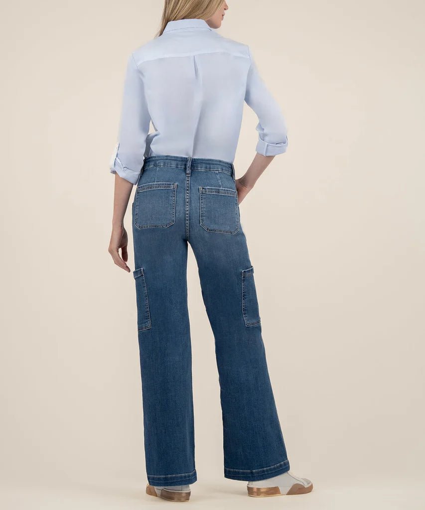KUT Jodi High Rise Wed Leg Cargo Pocket Jeans - FINAL SALE! - The Nines