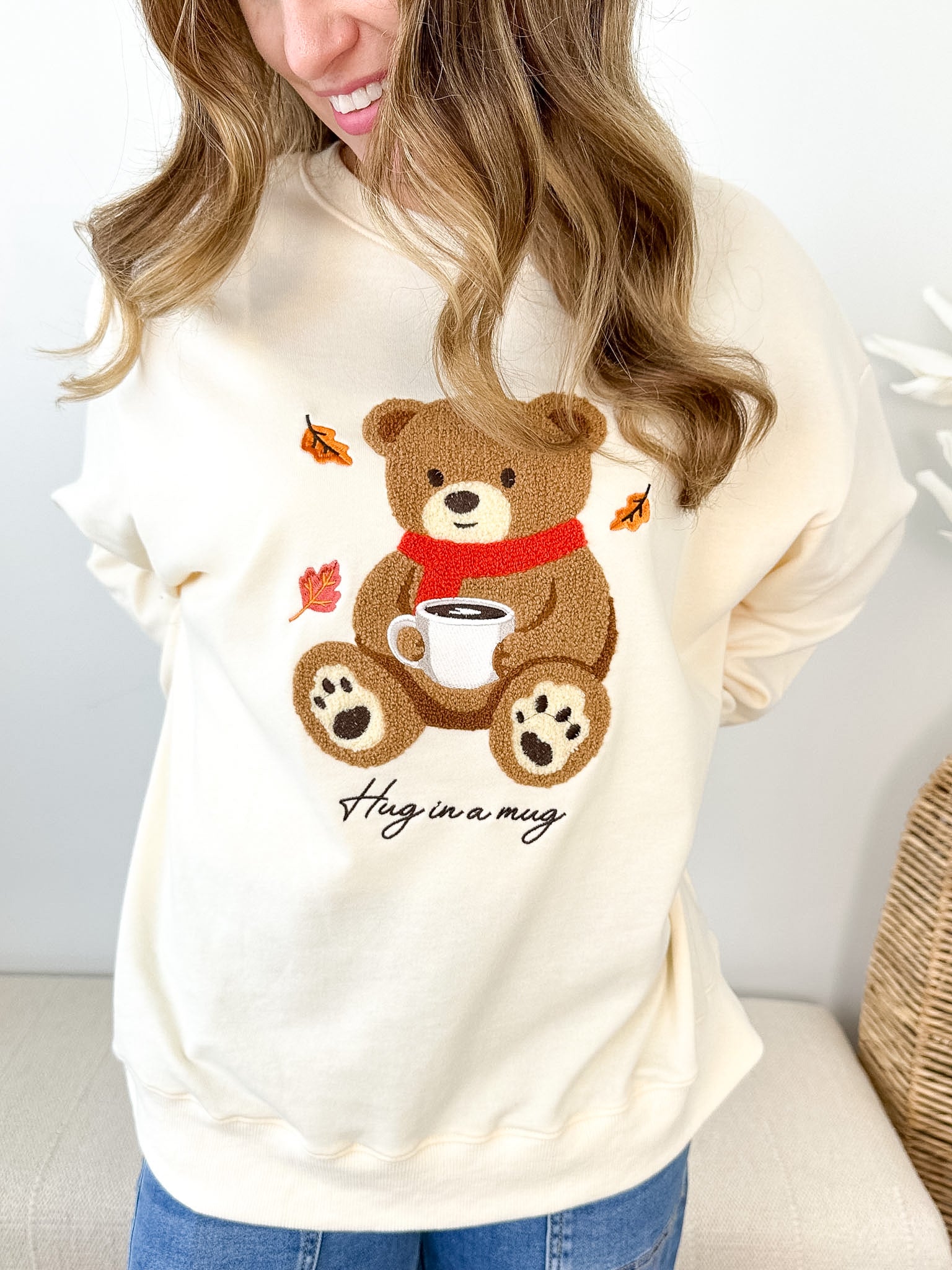 "Hug In A Mug" Cozy Teddy Sweatshirt - The Nines