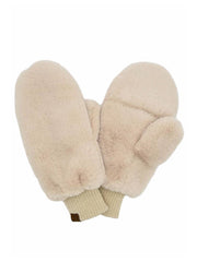 C.C Faux Fur Solid Mittens - 6 Colors!