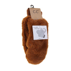 C.C Faux Fur Solid Mittens - 6 Colors!