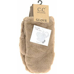 C.C Faux Fur Solid Mittens - 6 Colors!