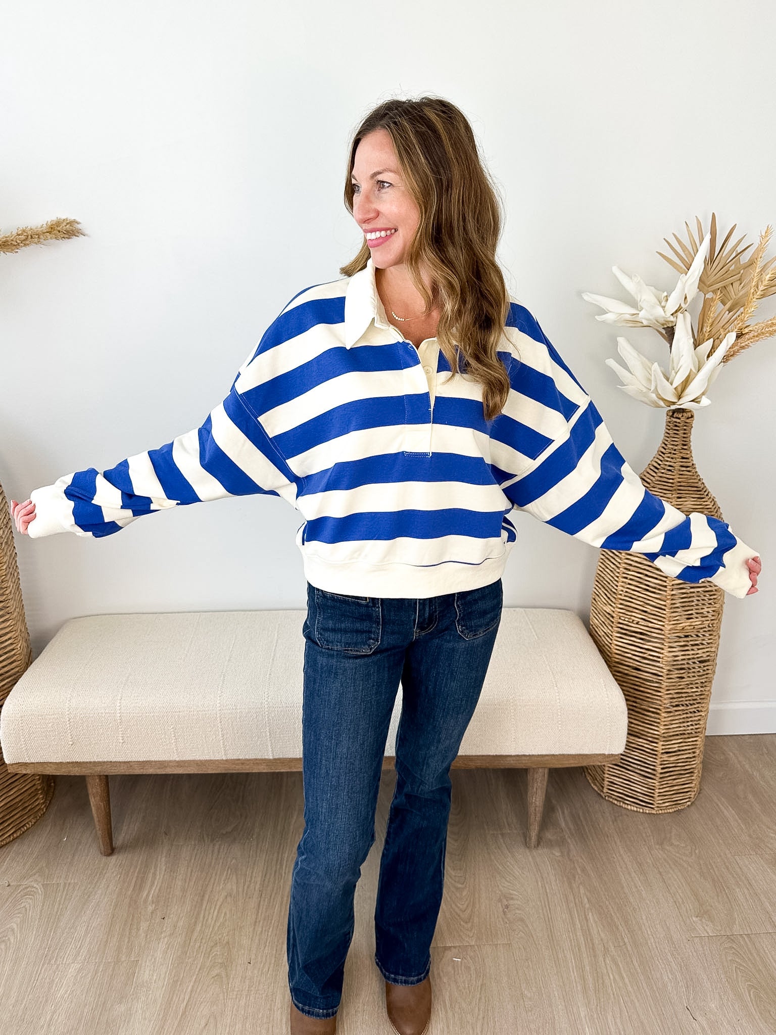 Amerie Striped Collared Pullover - 2 colors! - The Nines