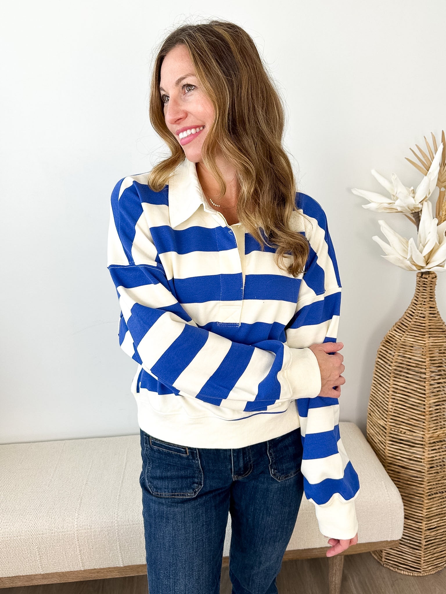 Amerie Striped Collared Pullover - 2 colors! - The Nines
