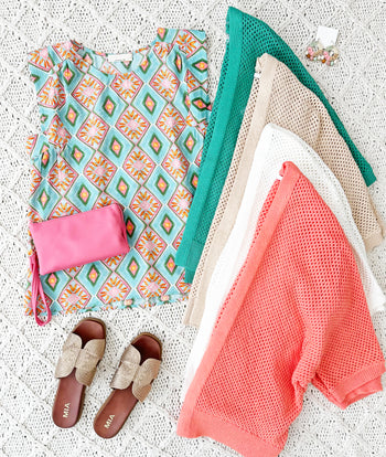 Turquoise Printed Top