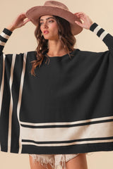 Striped Oversized Blanket Pullover