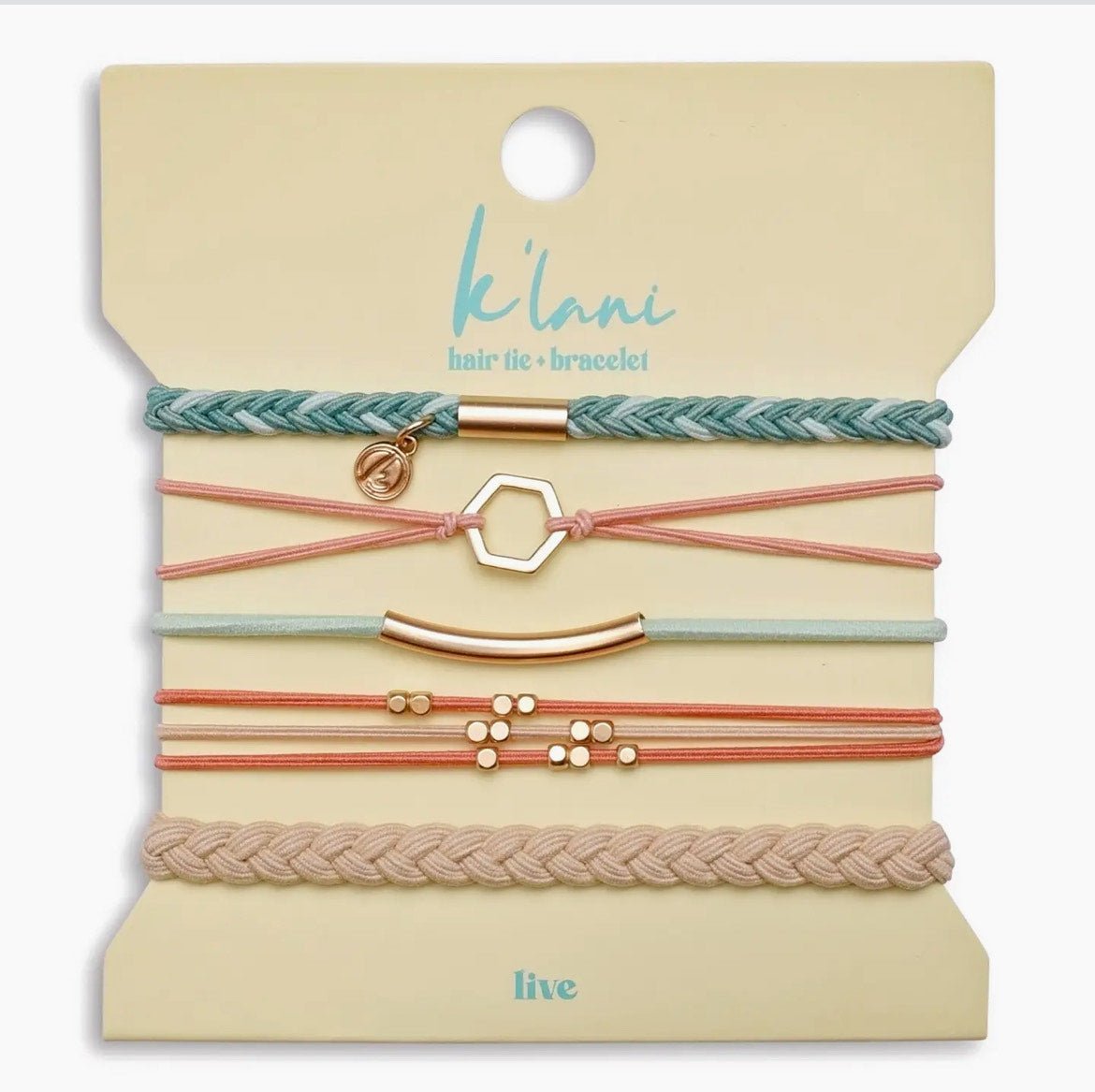 K’Lani Gold Hexagon Hair Tie Bracelets - Live - The Nines