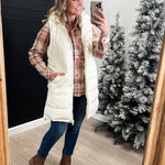 Long Side Zip Puffer Vests - 2 Colors! - The Nines