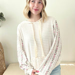 Floral Mixed Media Lightweight Hoodie - The Nines