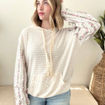 Floral Mixed Media Lightweight Hoodie - The Nines