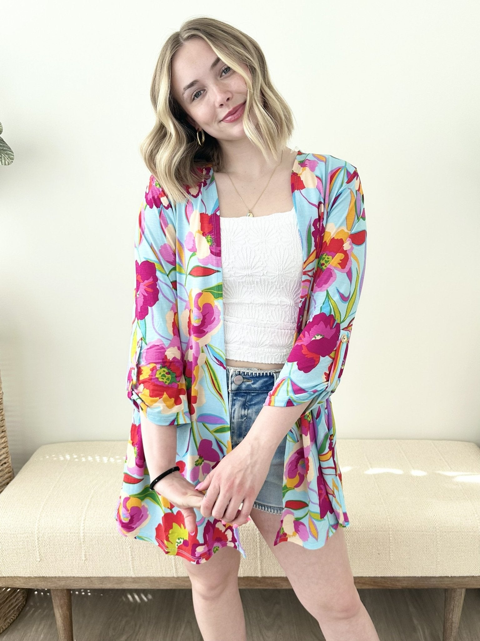 Sweet Petals Cuffed Cardigan - The Nines