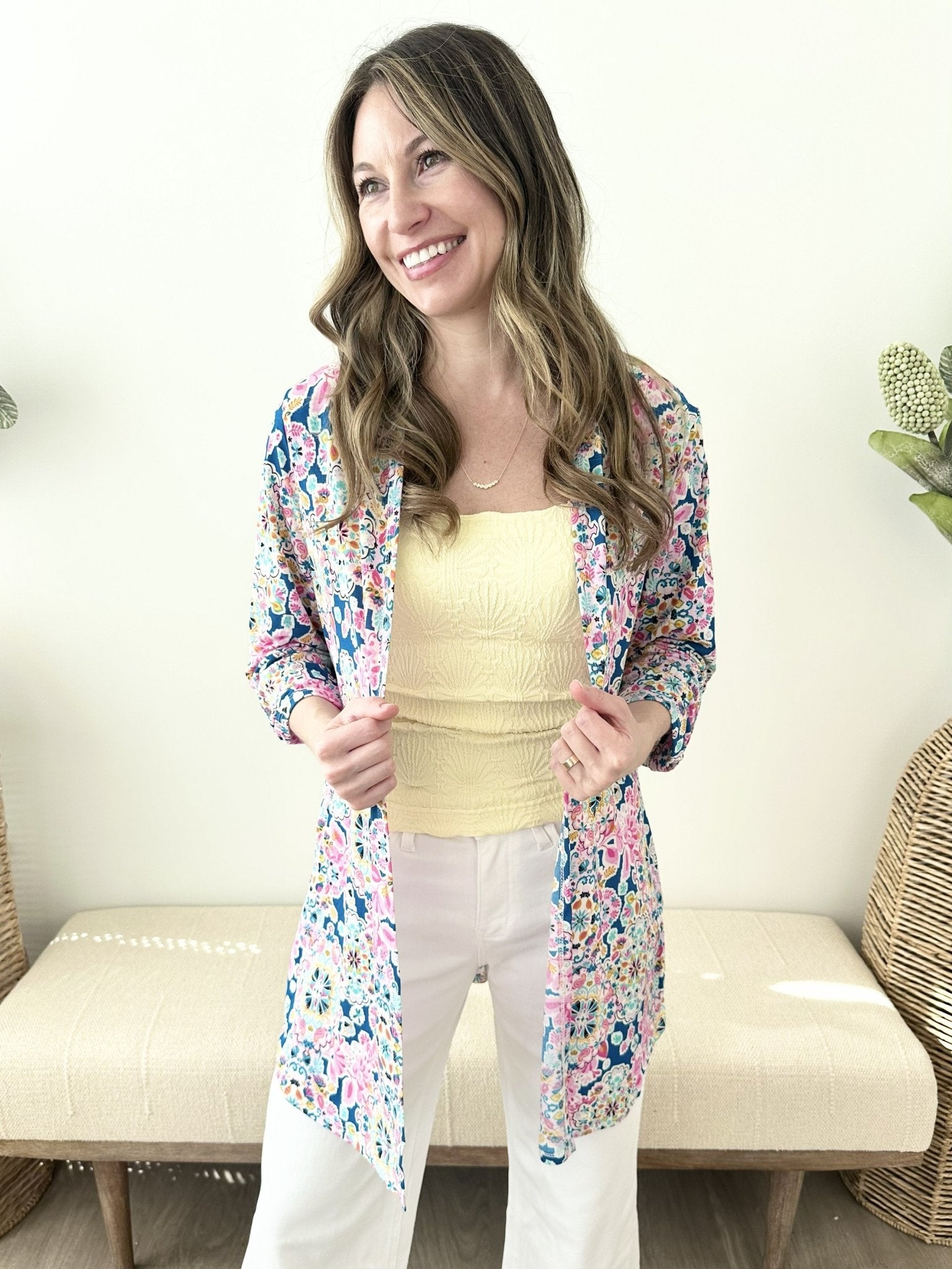 Wildflower Bloom Cuffed Cardigan - The Nines