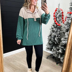 Hunter Green Ribbed Hoodie - The Nines