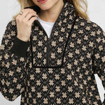 Black Textured Knit Quarter Zip - The Nines