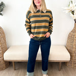 Striped Henley Sweater - The Nines