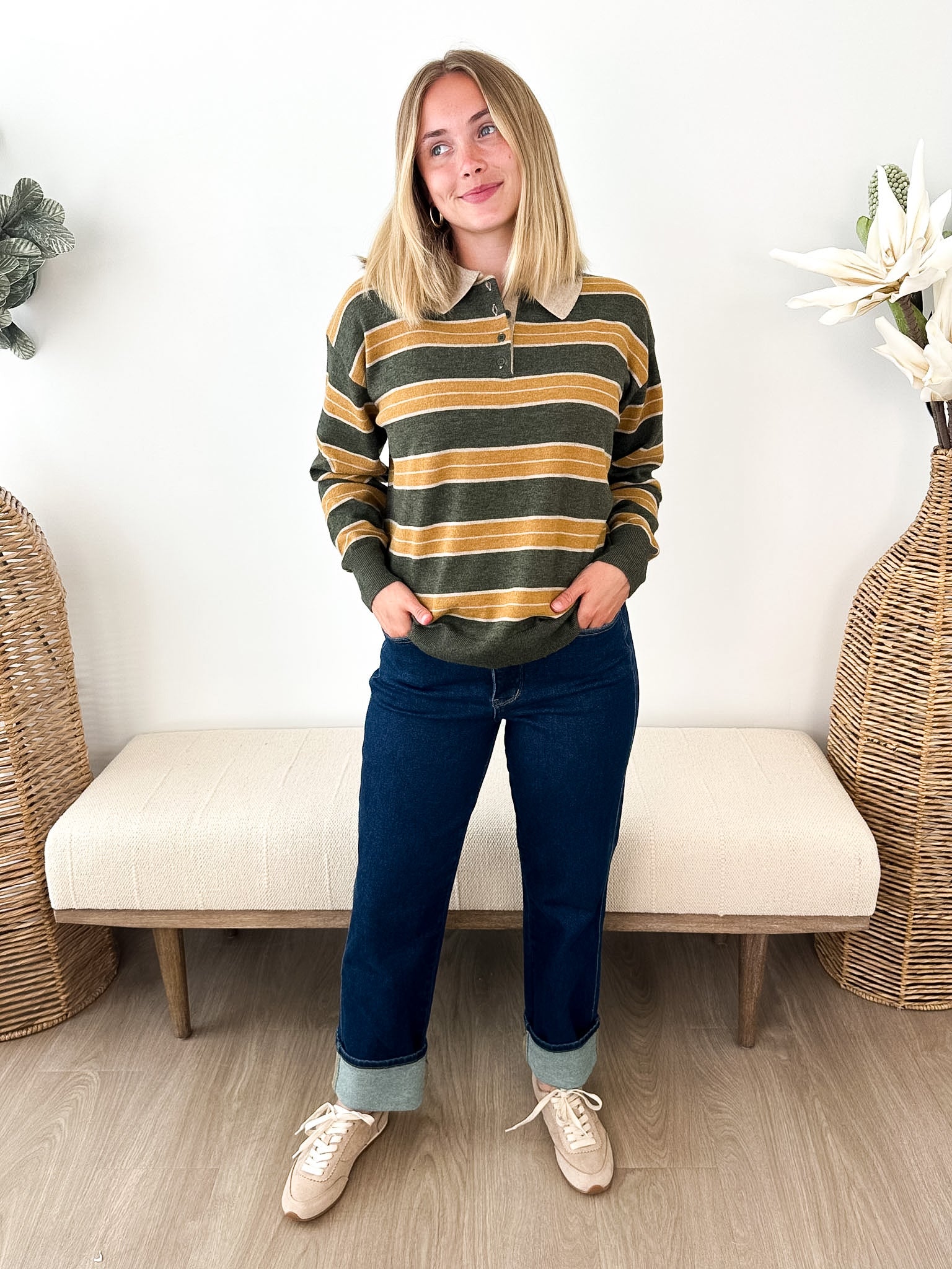 Striped Henley Sweater