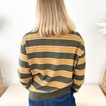 Striped Henley Sweater - The Nines