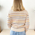 Multicolored Striped Crochet Sweater - The Nines