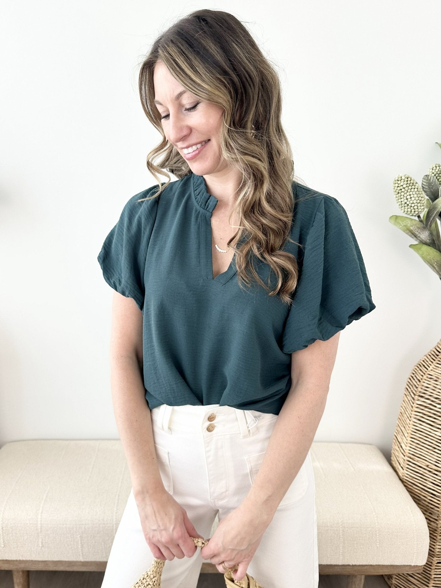 Frilled Bubble Sleeve Top - The Nines