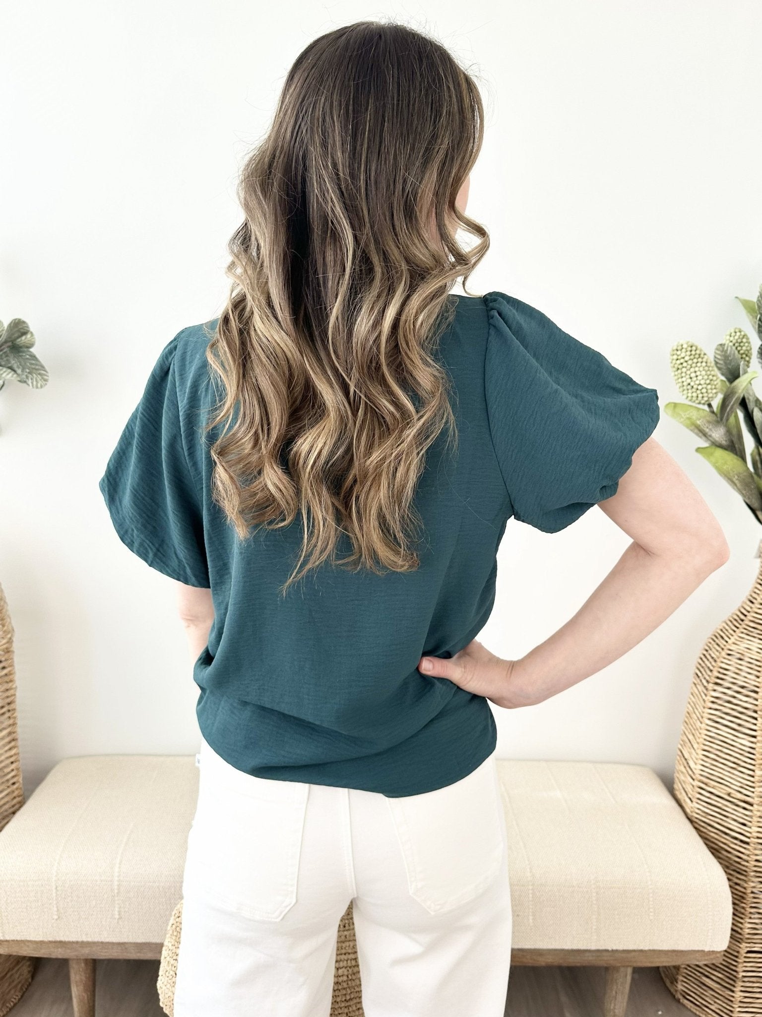 Frilled Bubble Sleeve Top - The Nines